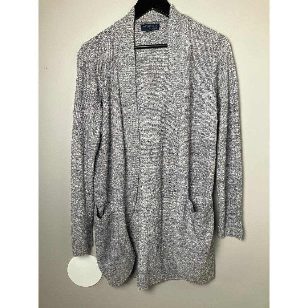 Barefoot Dreams CozyChic Lite Cardigan Gray Open Front‎ Sweater Womens M